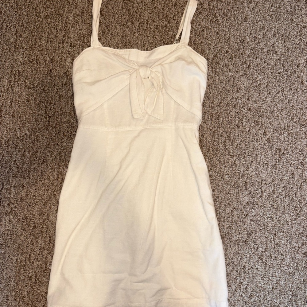 Abercrombie & Fitch White Front Tie Mini Dress
